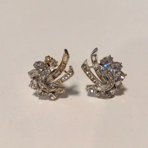 Rhinestone clip on earrings